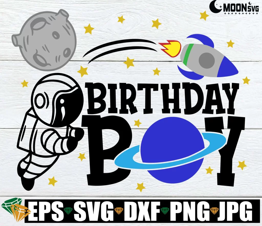 Birthday Outer Space SVG